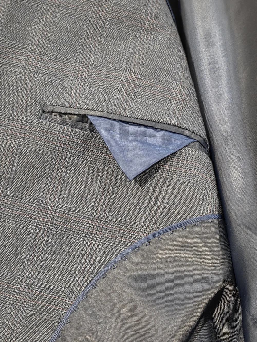 38R Men's Banana Republic Blazer Blue Tartan Plaid Slim Fit Sport Coat